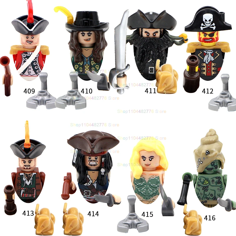 BR885 film moineau style figurines classiques Jack Pirates des caraïbes blocs de construction accessoires briques jouets cadeaux de noël