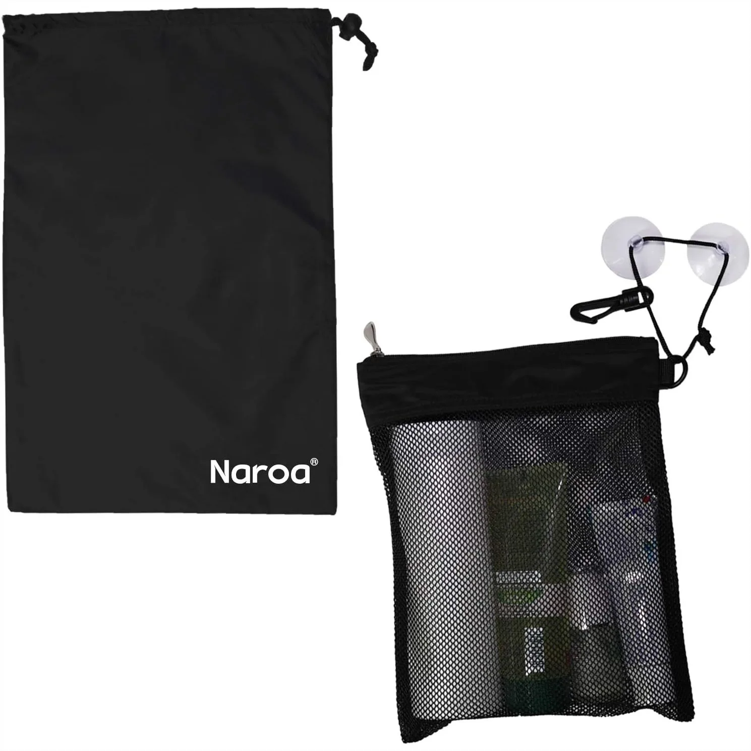 

Waterproof Hanging Toiletry Bag for Travel Gym Shower with Wet Dry Storage Suction Hook