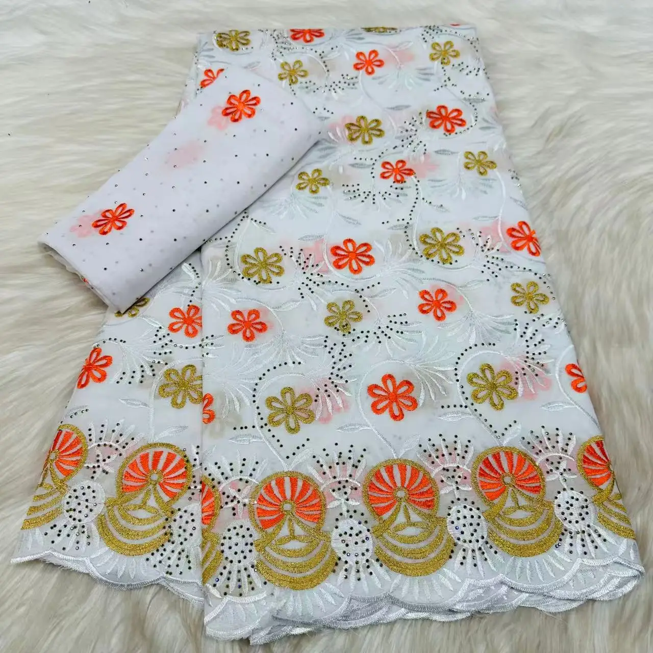 

Swiss Voile Lace African Cotton Lace Fabric 2026 High Quality 5Yards Nigerian Cotton Fabric For Sewing Women Party Dress