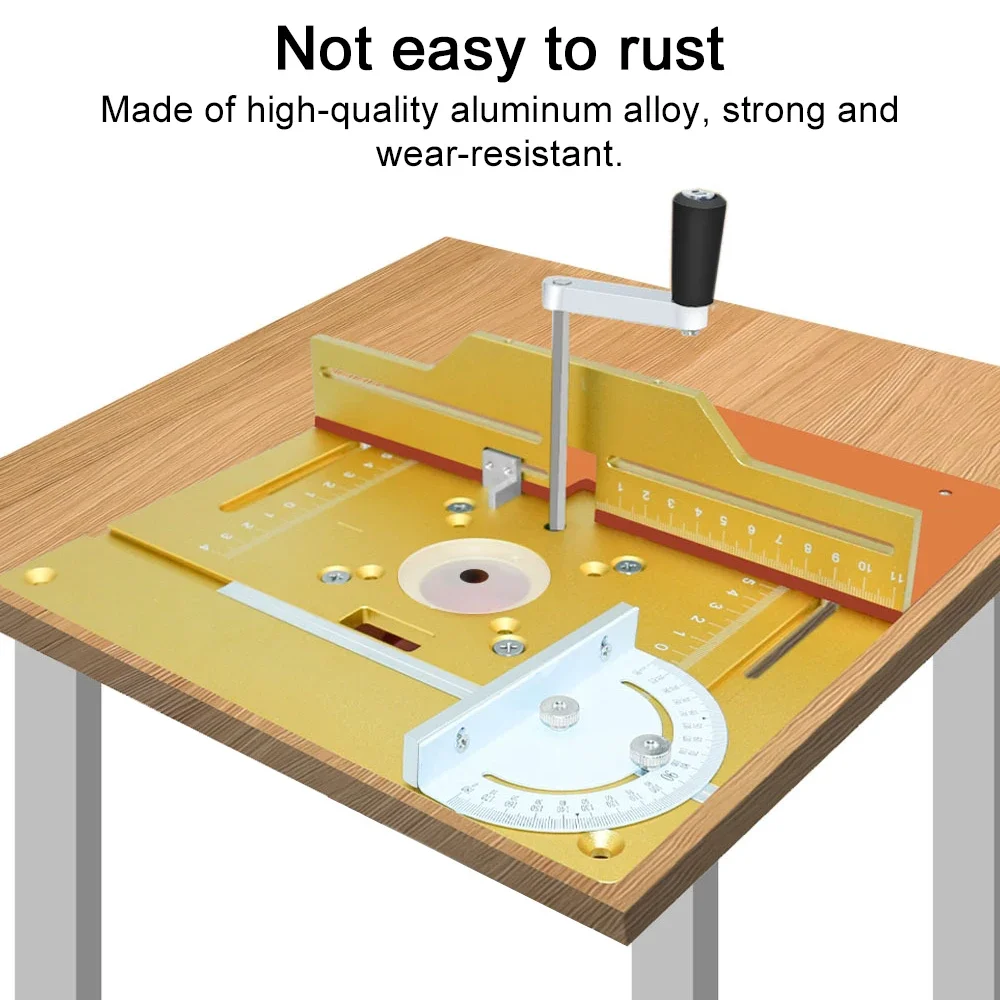 Router Table Insert Plate Aluminum Alloy Wood Milling Flip Board Trimming Machine Engraving Auxiliary Tool Woodworking Benches