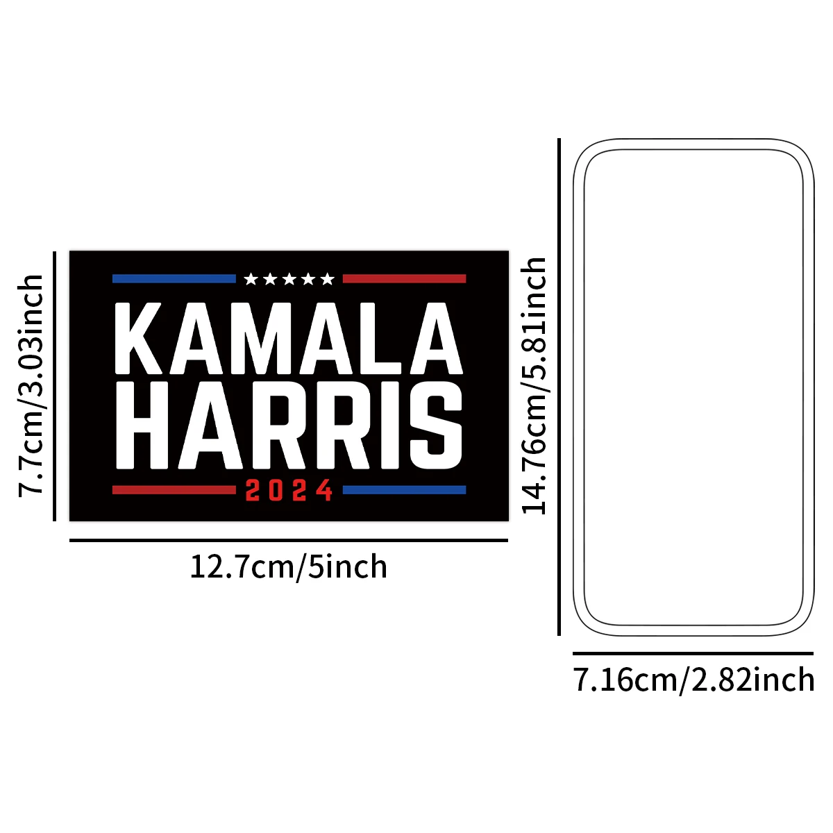 粘着性の防水ビニールカーステッカー,10枚,カーバンパーステッカー,Kamala Harris,ラップトップ,ウィンドウ,2024