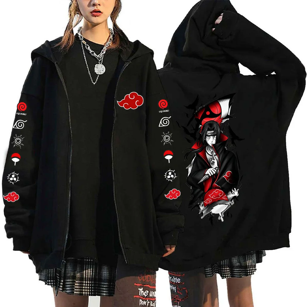 Naruto Uchiha Itachi Japanischer Anime 2026 neue Mode Harajuku Herren Trendige Freizeit-Sportbekleidung Herren-Paar-Stil Mantel