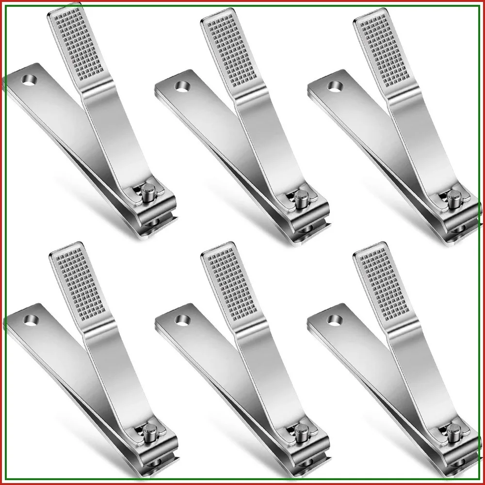 6 Pcs Stainless Steel Nail Clippers, Ultra Sharp, Anti-Slip Handle for Thick Nails