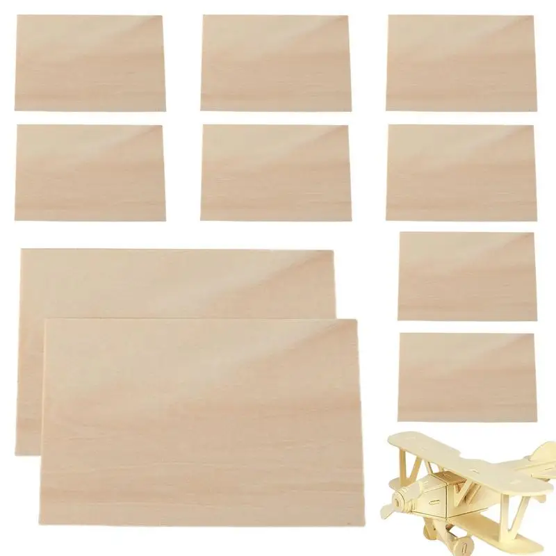 10 Pcs Balsa Wood Sheets Ply 200/300mm Long 300mm thin Blank Wood Sheet For Craft DI Y Project Wood DIYs Craft Accessories