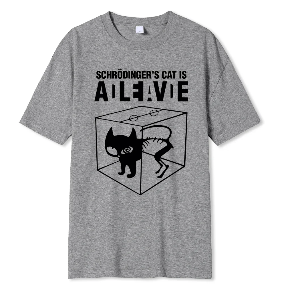 Men\'s T-shirt Top Quality 100% cotton Schrodinger\'s Cat Print Short Sleeve men T shirt Casual The Big Bang Theory Women Tshirt