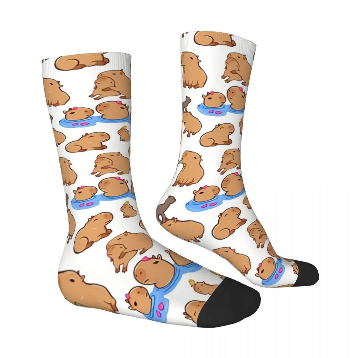 Hip Hop Retro Water Crazy Men's Socks Capybara Unisex Harajuku Seamless Printed Funny Happy Crew Sock Boys Gift