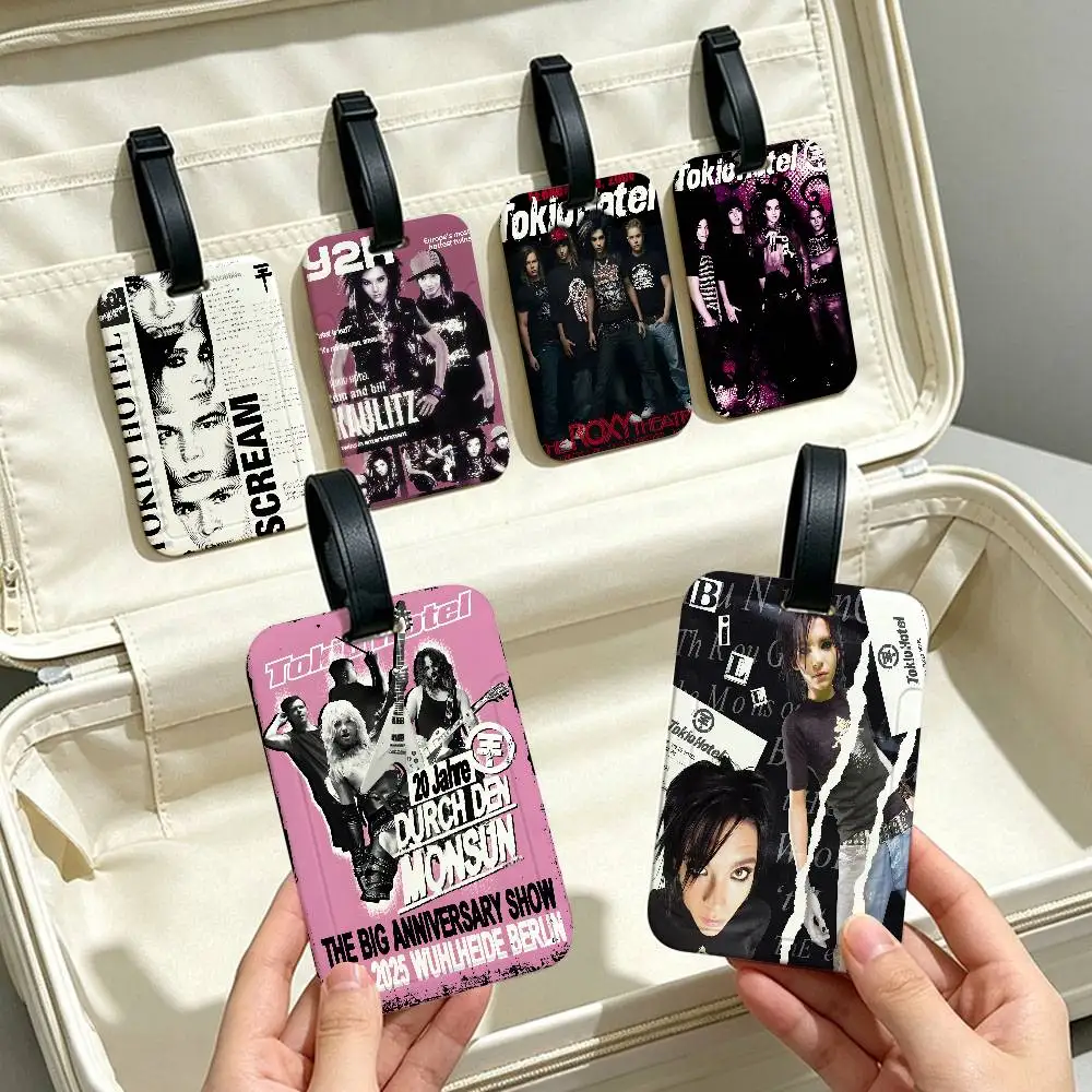 Metal Rock Band T-Tokio H-Hotel Universal PVC Luggage Tag Anti lost With Information Card Suitcase Backpack Identification Label