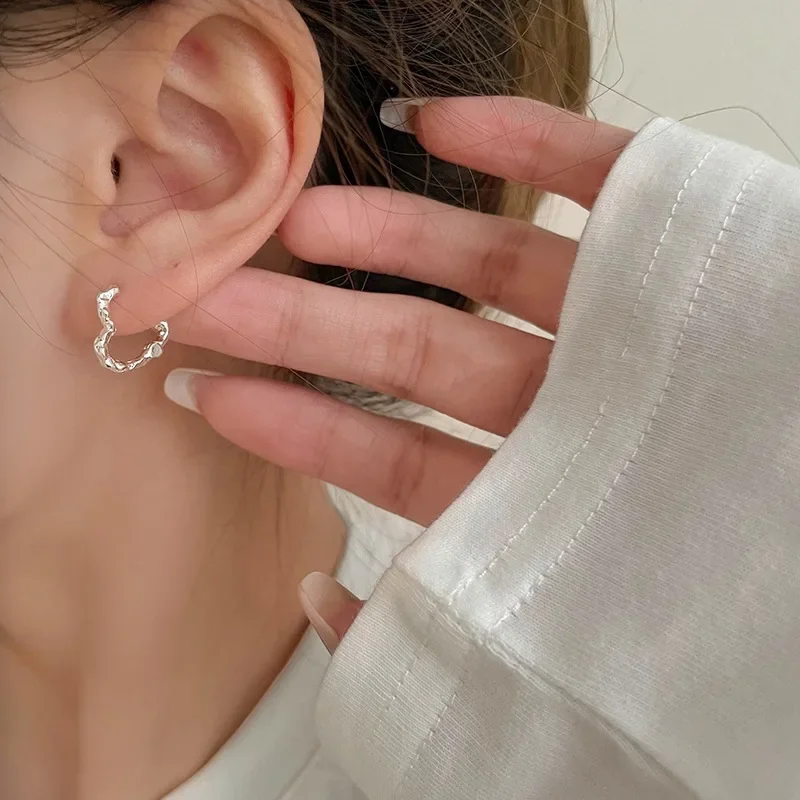 Novo design de coração de alta qualidade 925 brinco de prata esterlina para mulheres joias presente por atacado