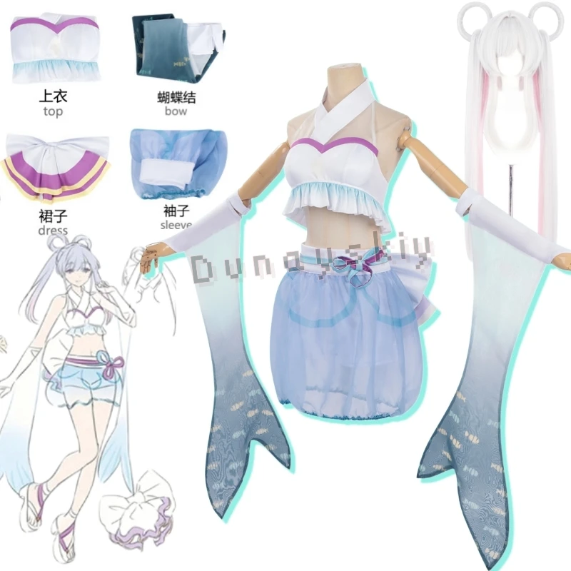 

Cosmic Princess Kaguya Yachiyo Tsukimi Cosplay Swimsuit Kimono Dance Costume Mermaid Tail Design Princess Sleeves Stage Outfit