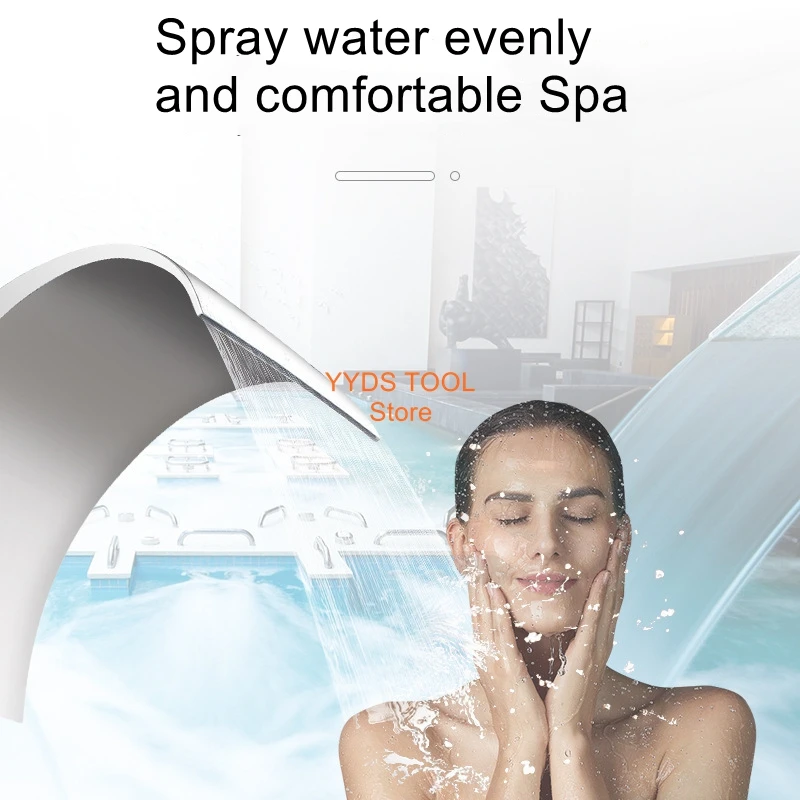 

Swimming pool waterfall fountain hot spring spa equipment hydro massage shoulder neck back stainless steel waterfall outlet