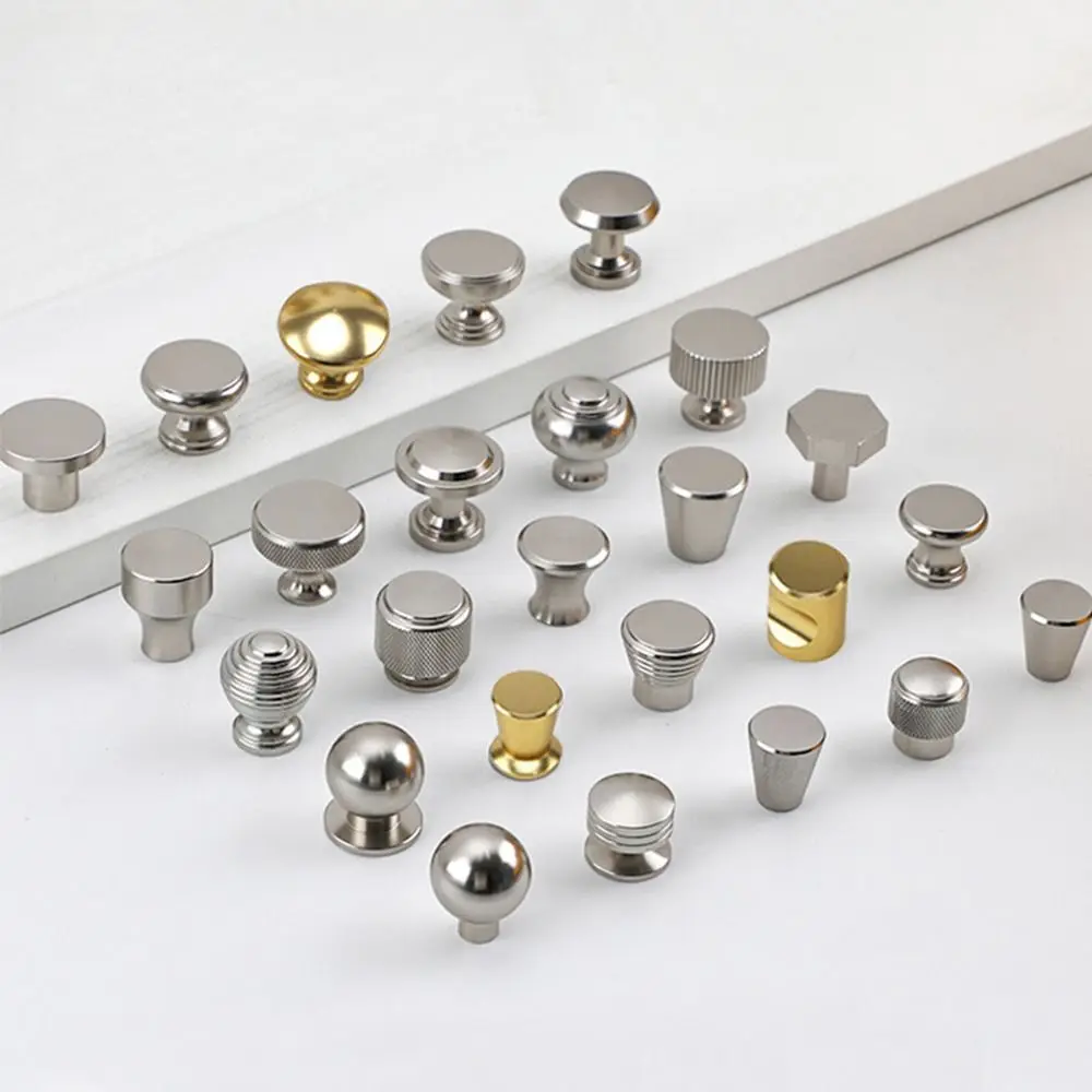 Bouton de tiroir d'armoire moleté Simple, or, conception à trou unique, bouton de placard rond, matériel de simplicité Portable pour la maison