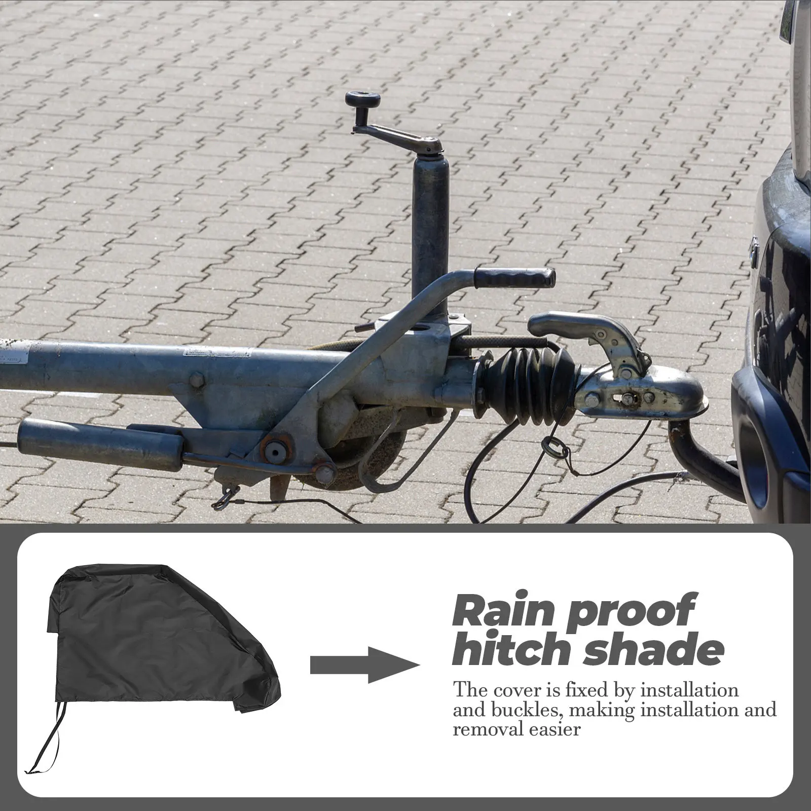 

Tow Hitch Cover Professional Oxford Cloth Proof Rain Protective Windproof Hitch Shade for Trailer Rv Caravan Tow Hook Cover