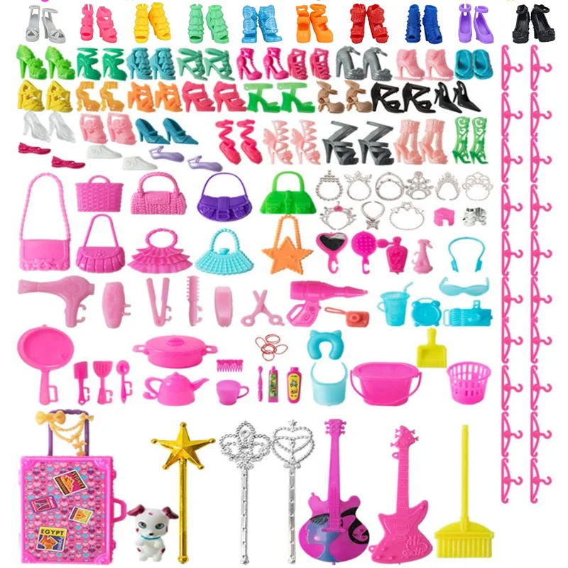 40Pcs/Set Barbies Doll Clothes Swimsuits Bikini Accessories for Barbie Doll Shoes Boots Skateboard For Barbie Doll Accessories