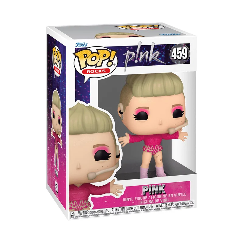 핑크 (트러스트폴 투어) # 459 Funko Pop P!nk 액션 피규어 4.2인치 비닐 피규어 소장용 한정판 모델 생일 장난감 선물