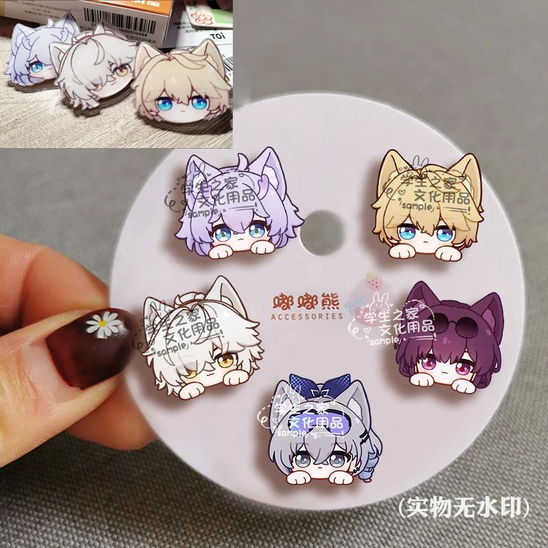 Honkai:Star Rail Kafka Silver Wolf Rabbit Ears Acrylic Brooch Pin Cosplay Badge Jewelry Accessories For Clothes Backpack Gifts