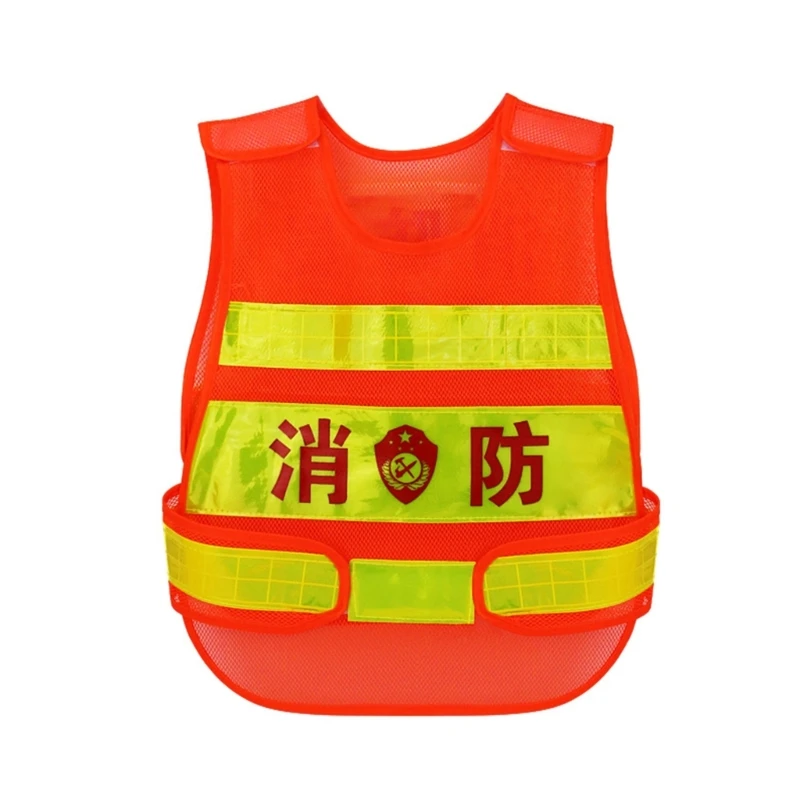 2pcs Washable Kids Fireman Costume for Kids,Boys,Girls,Toddlers,Reflective Firefighter Vest Firefighter Accessories