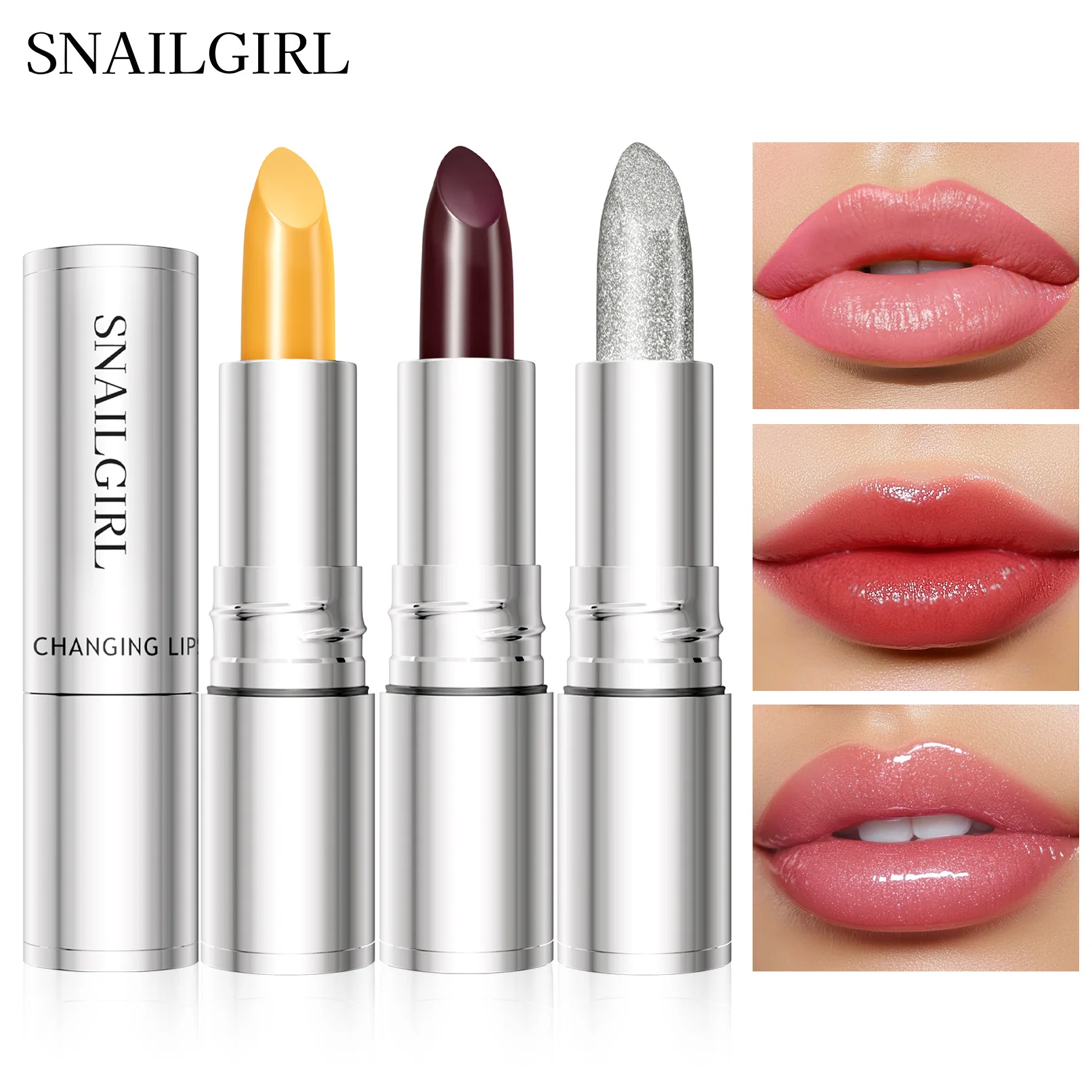 Temperature Color Changing Pearlescent Lipstick Red Cherry Black Rose Hydrating Moisturizing Lip Balm Makeup