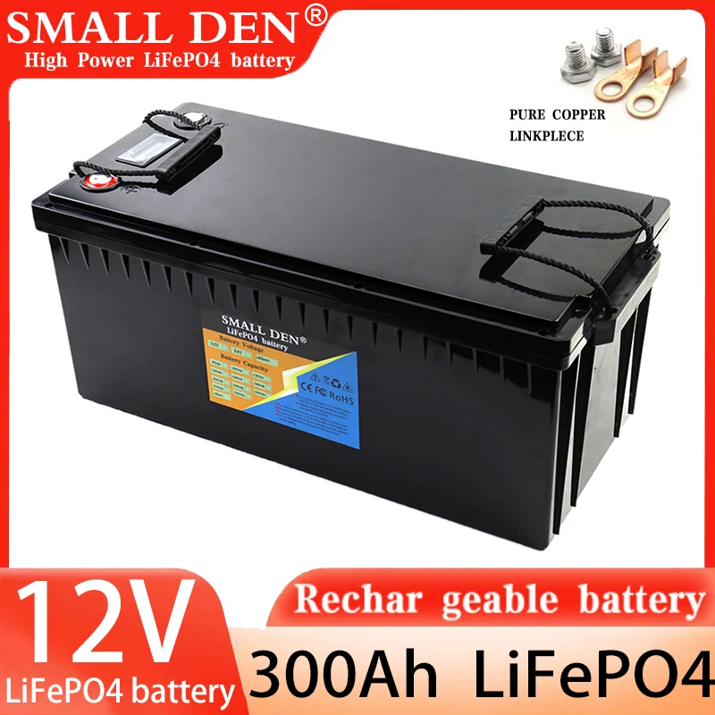 12V 300Ah 10V 20V lithium iron phosphate battery camping car waterproof golf cart battery off-road vehicle off grid solar cell