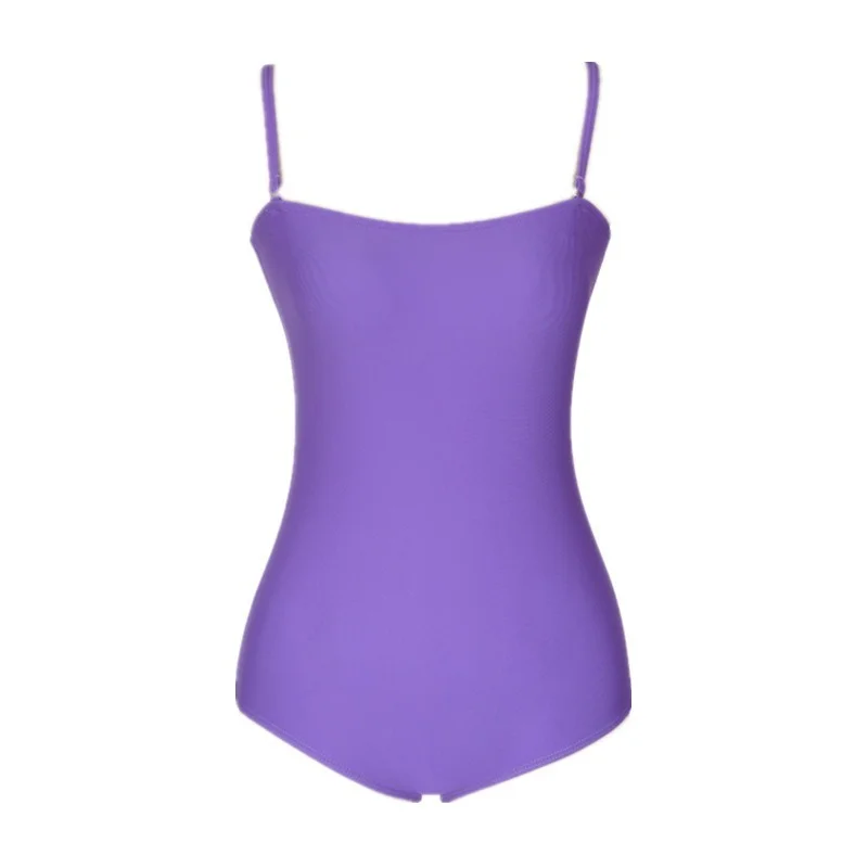 2021 New Simple One-piece Swimsuit Women Retro Solid Color Korean Hot Spring Swimsuit