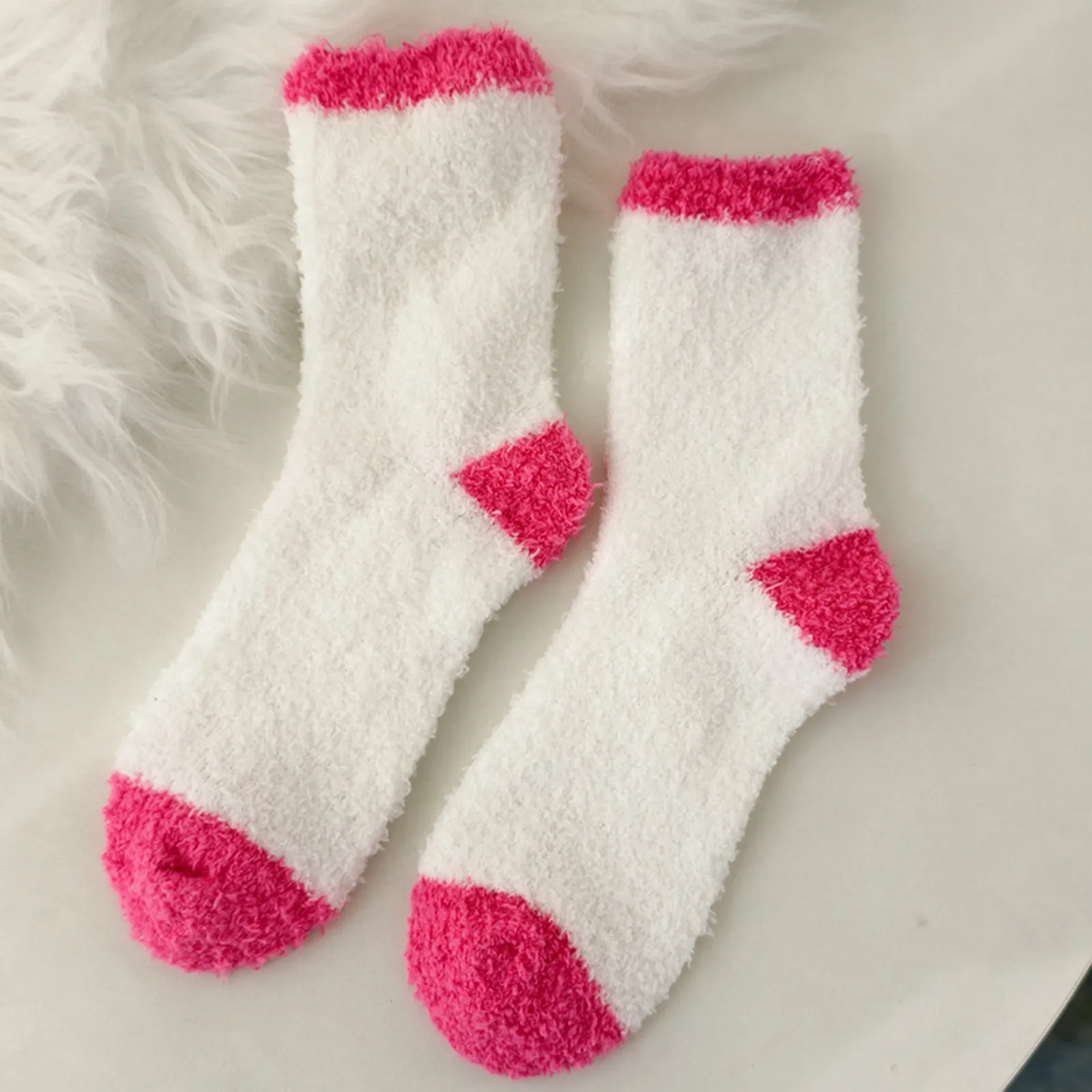 Coral Velvet Socks Floor Socks Ladies Fall Winter Half Velvet Socks Comfortable Furry Cute Socks Thickened Plush Winter Warm