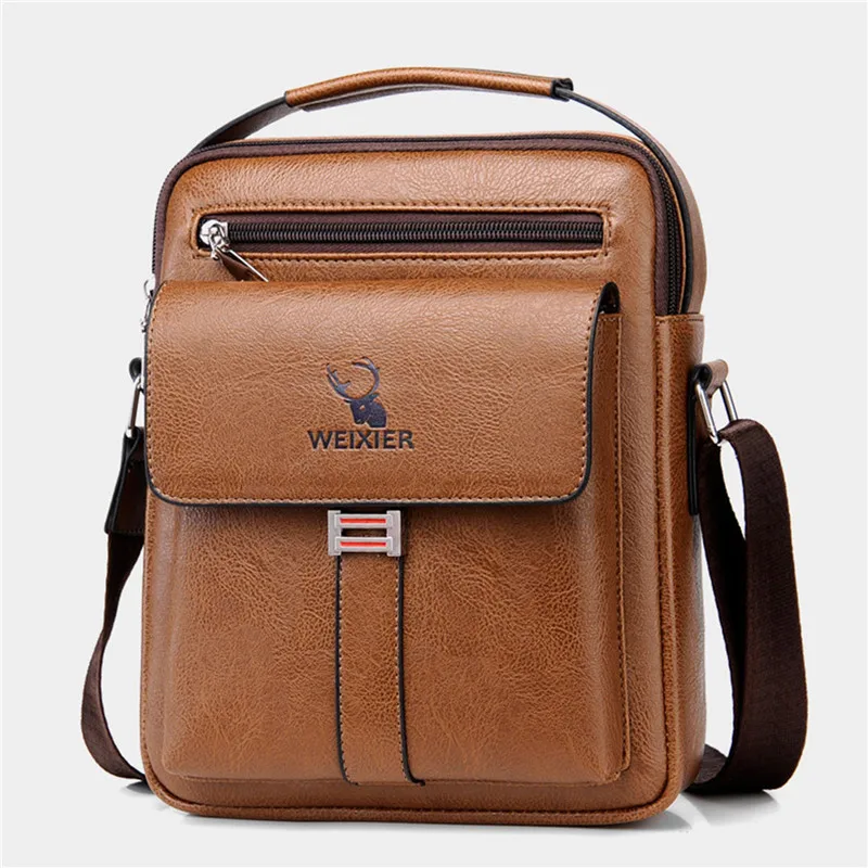 Men's Crossbody Bag Men Shoulder Bags Zippers Handbags Large Capacity Artificial Leather Bag For Male Messenger Tote Bags