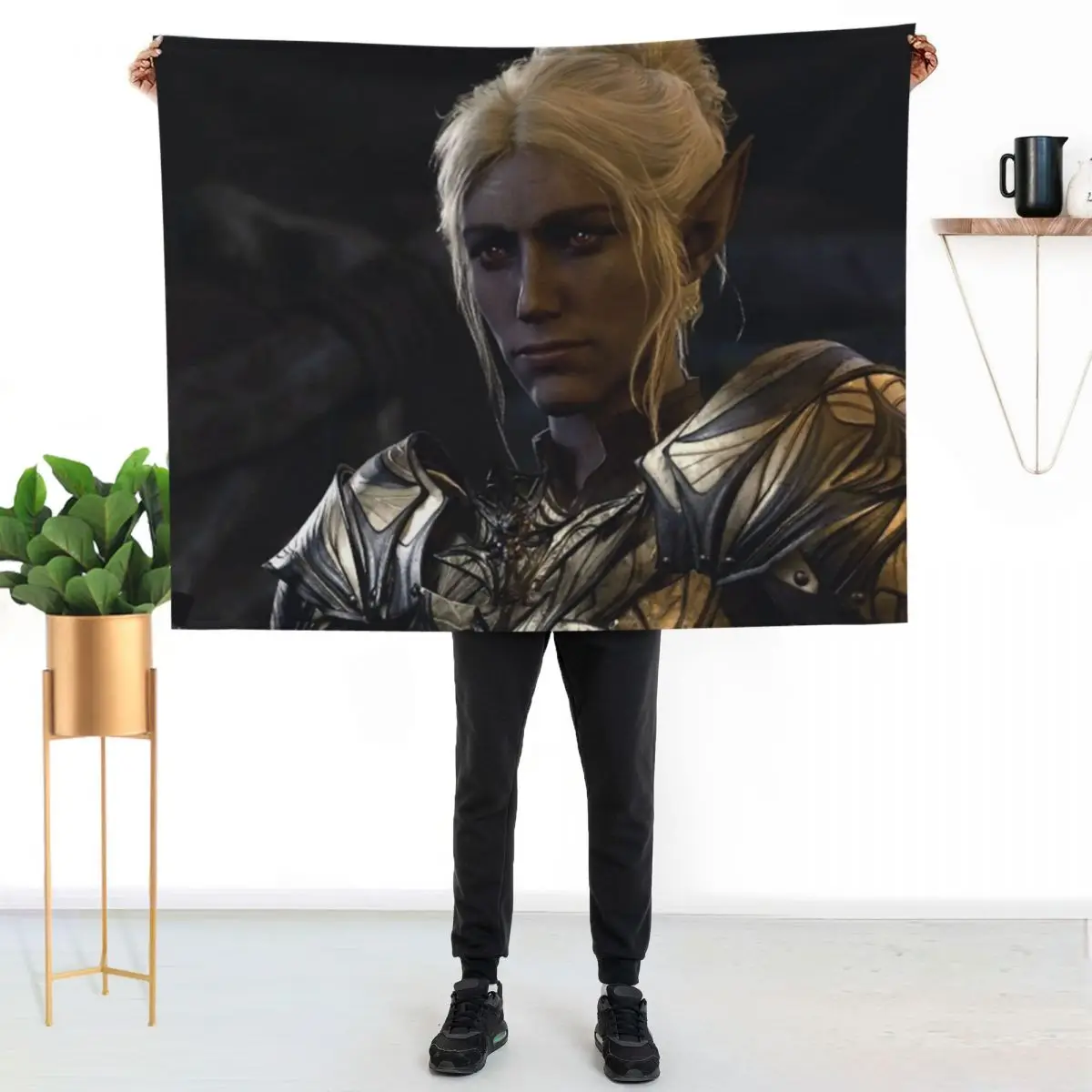 

Minthara the Drow Elf Oathbreaker Paladin Adventurer first meeting Throw Blanket Fuzzy Plush Throw Blanket for Sofa Chair