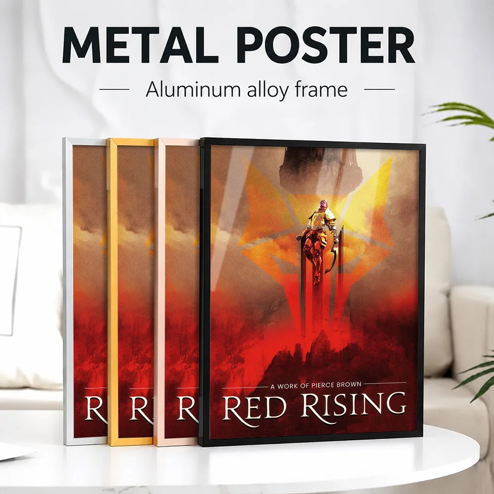 Red Rising Book Cover Framed Metal Poster Personalized Photo Dramatic Legend Style Wall Art For Home Office Adventure Fan Gift