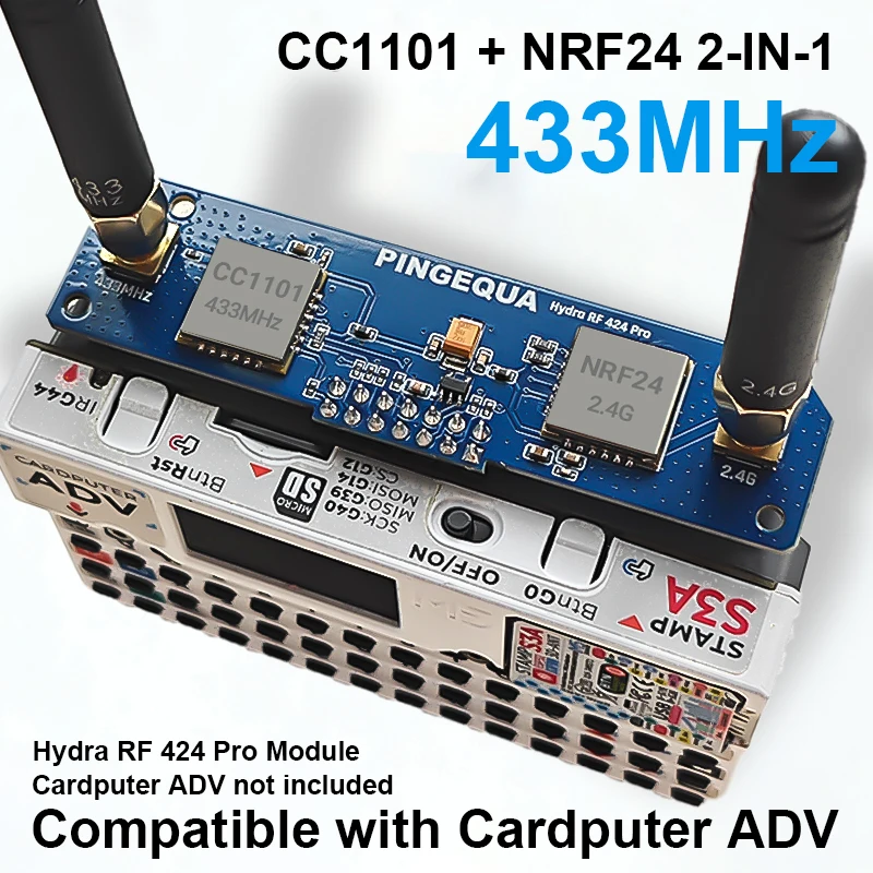 

For M5Stack Cardputer ADV NRF24 & CC1101 433MHz & 2.4G RF 2-in-1 Wireless Module, Signal-Enhanced Antenna Design, AUTO Switching
