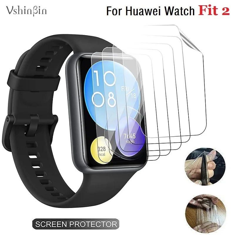10 قطع من طبقة هيدروجيل ناعمة من مادة البولي يوريثان الحراري لساعة Huawei Watch Fit2 الذكية واقي شاشة مقاوم للخدش لساعة Huawei Watch Fit 2