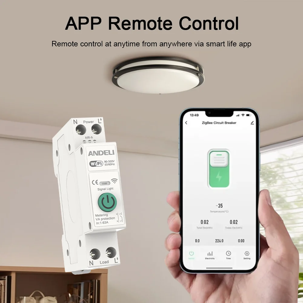 ANDELI TUYA WiFi Smart Circuit - Din Rail Circuit Breaker ulasan dan harga