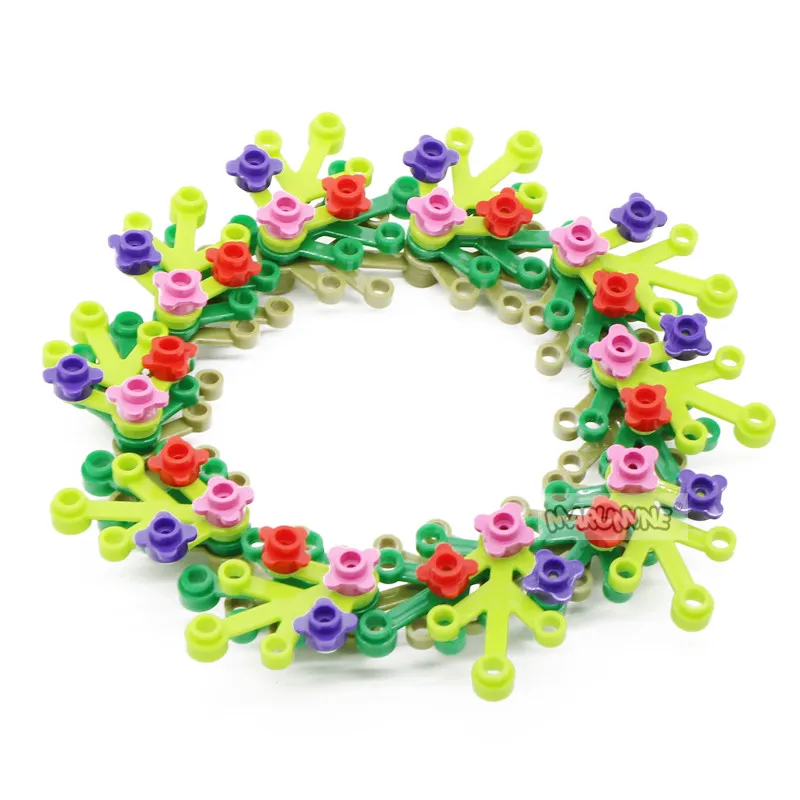 Marumine MOC Brick Set Flower Garland Building Blocks Decorations Accessories Grass Parts Scene Build Construction Model Kit