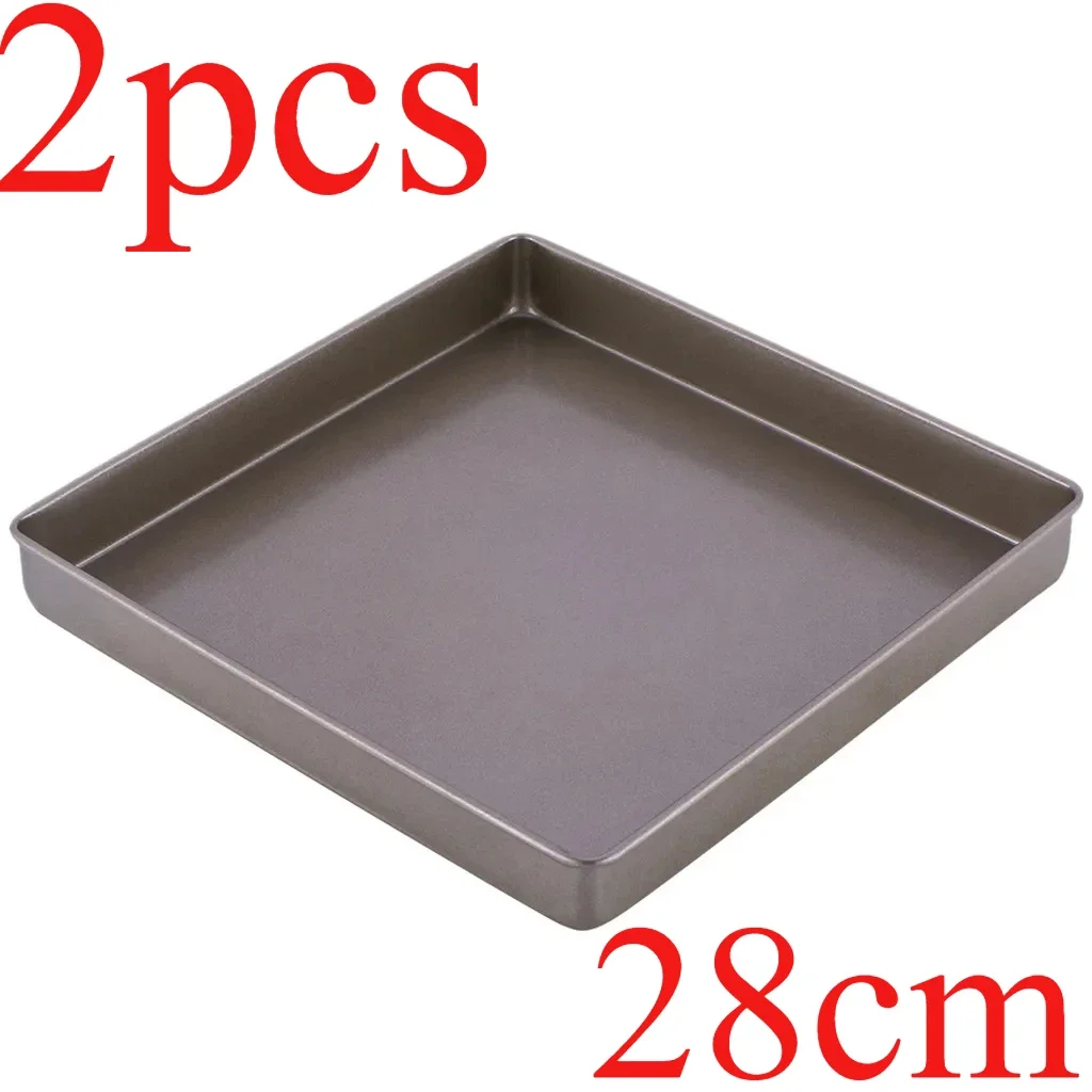 Molde cuadrado antiadherente para pastel, 2 uds., 28cm, Pizza, galleta, Turrón, bandeja para hornear, utensilios para hornear, molde para pastel de Cocina