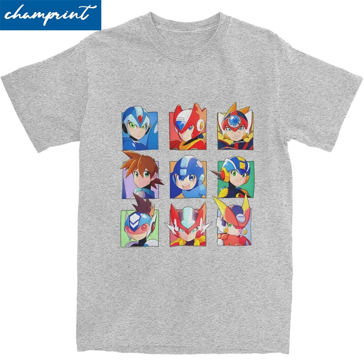 Megaman X Game Tshirts Men Cotton Tops Casual Round Neck Short Sleeve