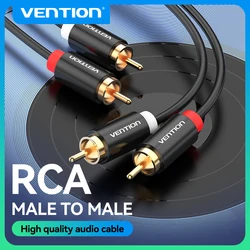 Vention 2 RCA to 2 RCA Audio Cable Male to Male Aux Cable for Home Theater DVD Soundbox Speaker 1m 2m 3m 5m RCA Gold-Plated Cord