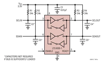 LTC4300-1CMS8 LTC4300-1IMS8 LTC4300-2CMS8 LTC4300-2IMS8 LTC4300 - Hot Swappable 2-Wire Bus Buffers