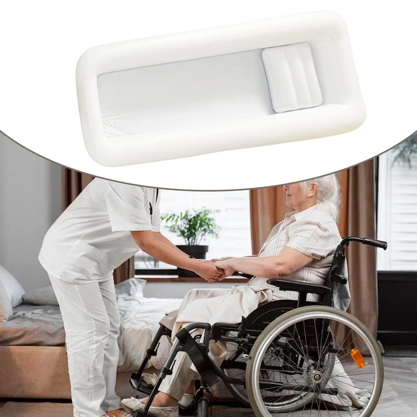 

PVC Portable Foldable Bath Tub with Bath Pillow Headrest Outdoor Inflatable Adult Bath Tub for Men Women Seniors Elderly