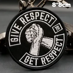 give respect get respect Embroidery Patches Punk Biker Badge for Clothing Backpack Caps DIY Appliques