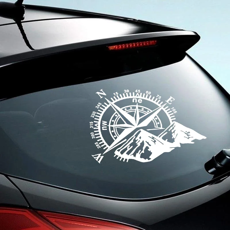 Vinyl Decal Mountain Compass Car Stickers Waterproof Auto Decor for Niva SUV 4X4 Off Road Rear Window