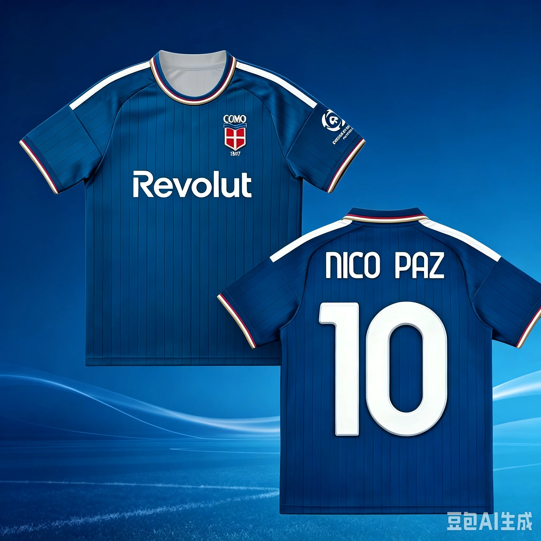 Blue Como 1907 2026/2027 Nico Paz 10 Football Jersey Breathable Quick-drying Casual Sports Short Sleeve T Shirt Family Matching