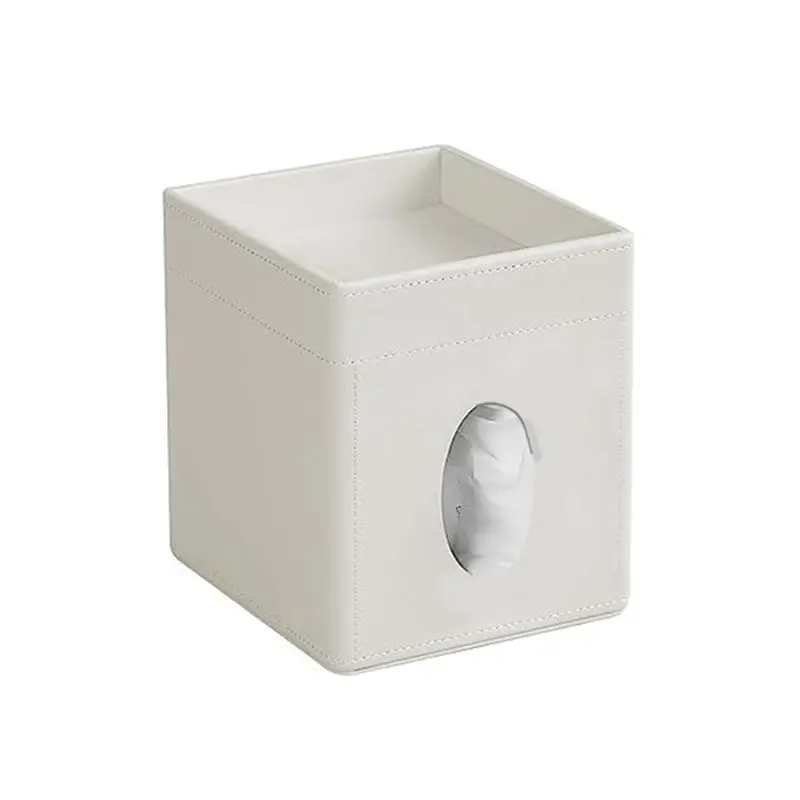 

Tissue Box Cover, PU Leather Tissue Box Holder For Bathroom Office Desk, Tissue Holder Decorative Organizer