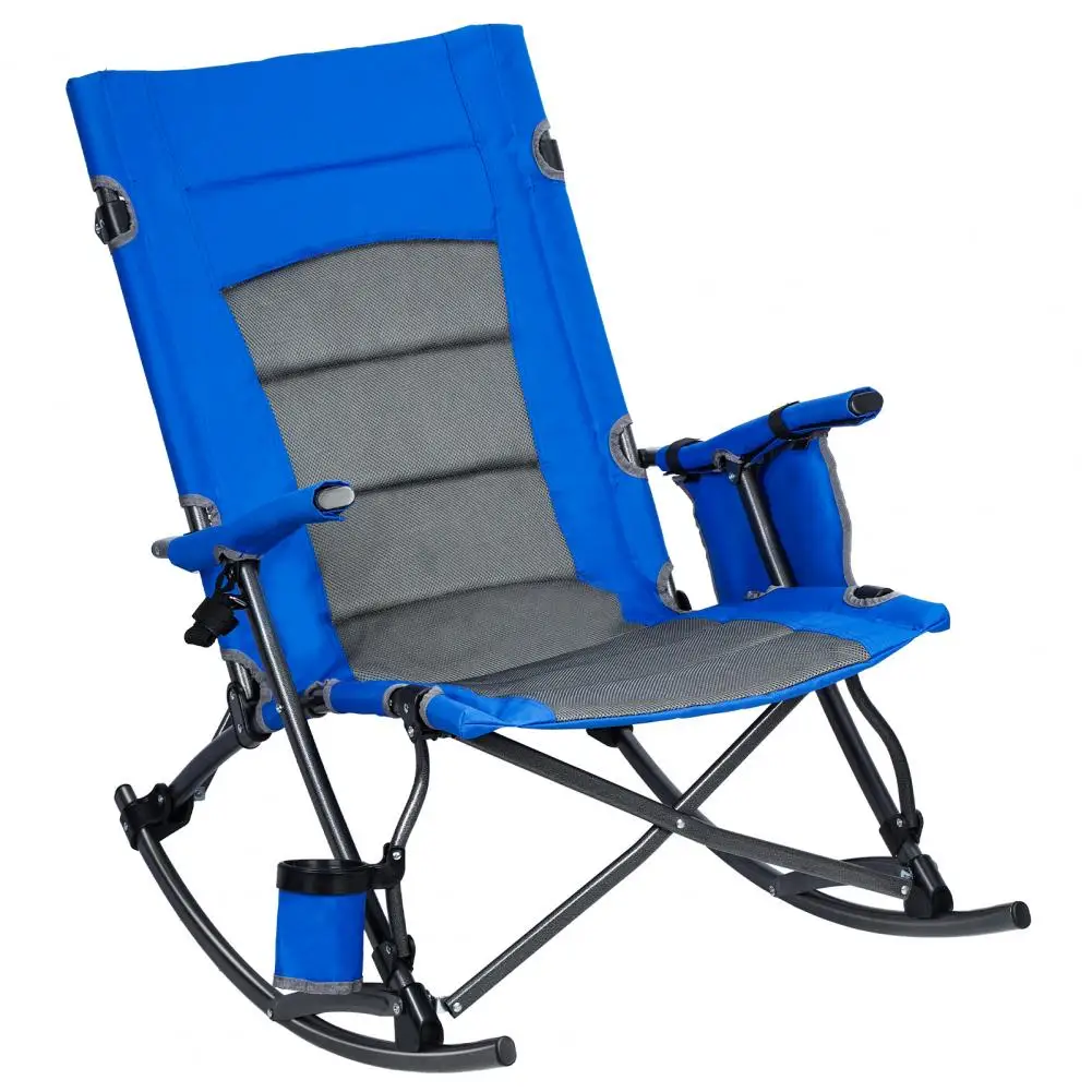 

Outdoor Camping Balcony Leisure Chair Foldable Rocking Chair Heavy Duty Frame Portable Park Camping Beach Fishing Chair