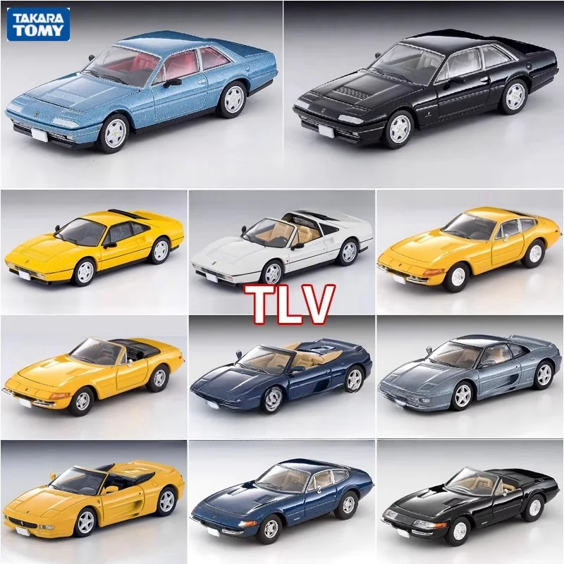 TAKARA TOMY TOMYTEC 1:64 TLV Sports car F355 412 365 GTB Hardtop GTS convertible alloy simulation car model,  boys\' toys