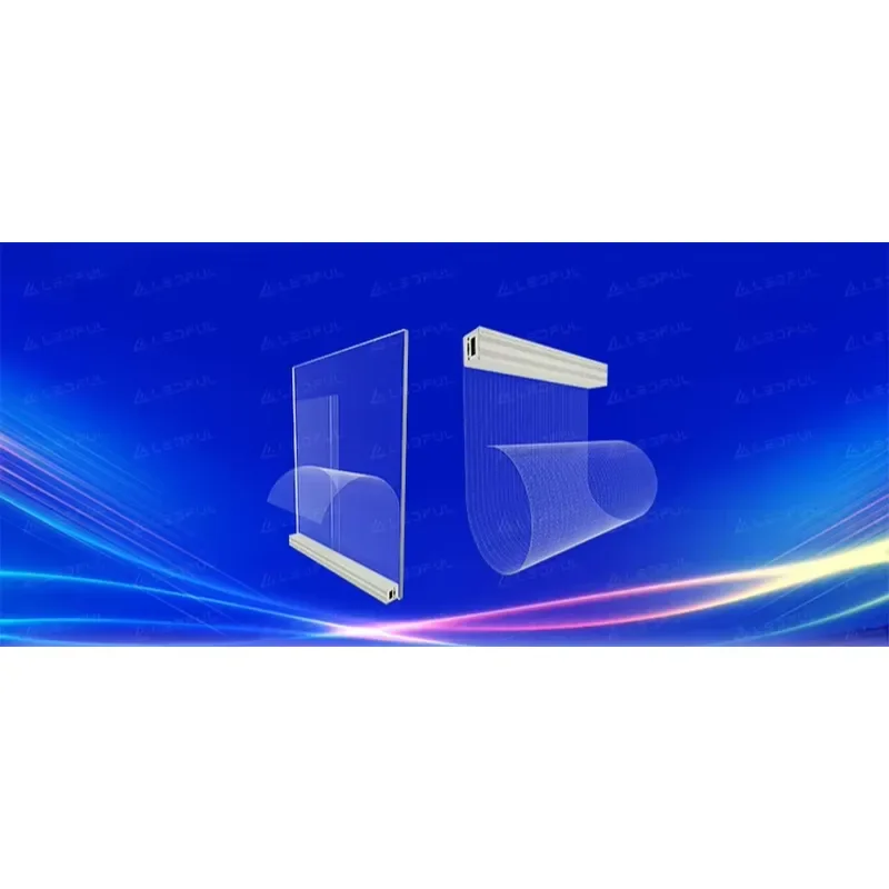 A-Series Indoor Virtual Production P4 P5 P6.25 P8 P10 P15 4K Curtain Self-Adhesive Film Transparent Soft Flex LED Screen