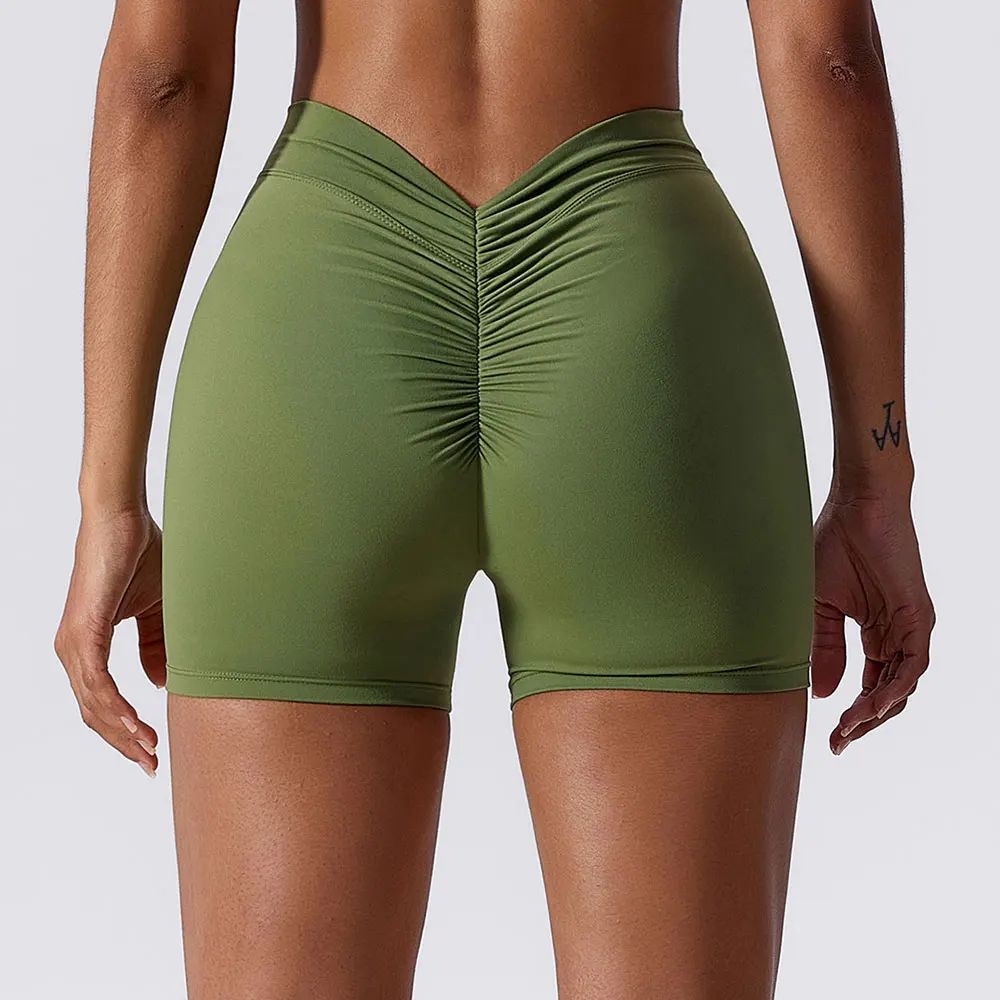 Woman Scrunch Seamless Shorts Shorts Gym Workout Shorts Fitness Elastic Breathable Hip-lifting Leisure Sports Running