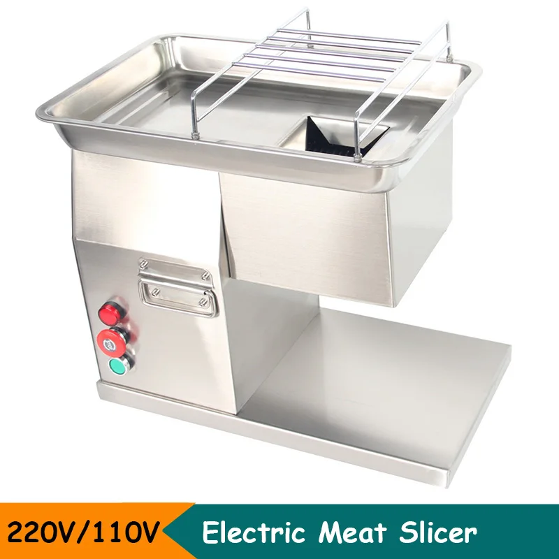 Commercial Auto Stainless Steel Meat Slicer Machine 250kg/h Meat Cutter Grinder Vegetable Tabletop Kitchen Appliance