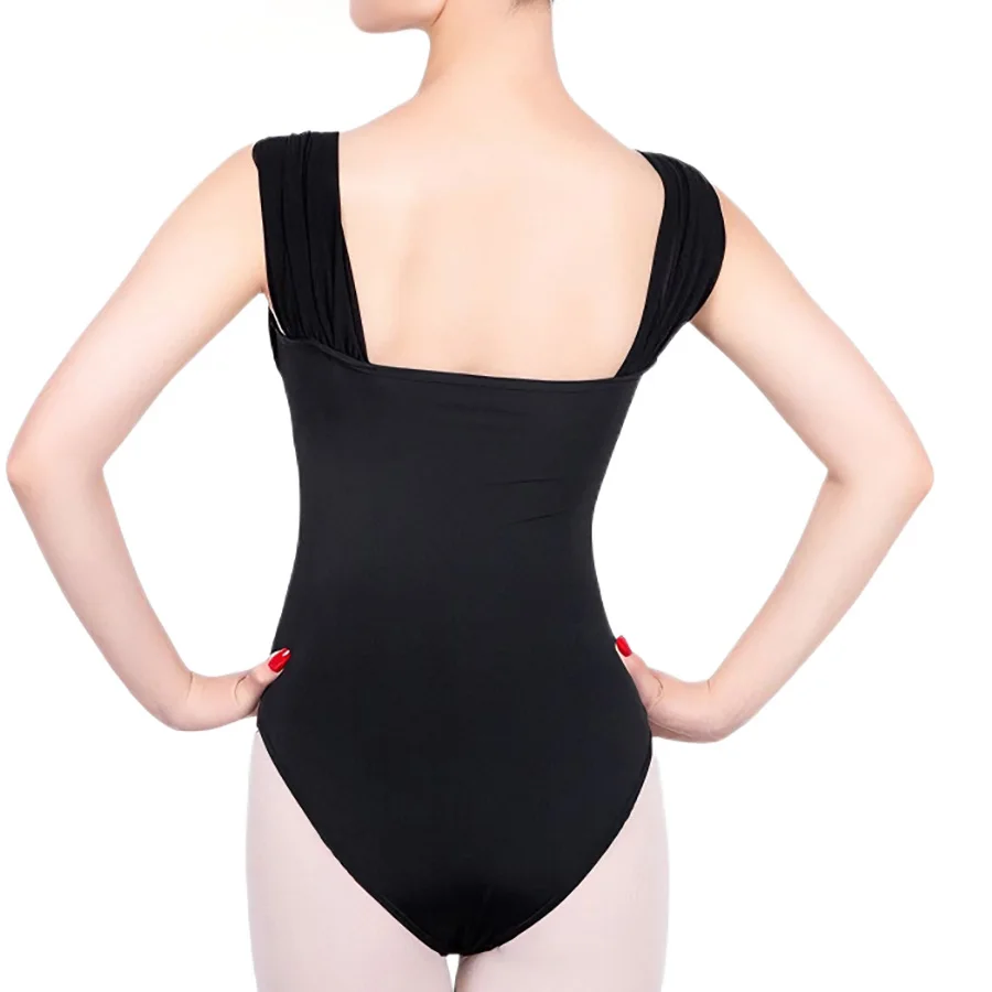 Women Spaghetti Strap Mesh Sleeve Ballet Dancer Bodysuit Backless Ballet Dance Gymnastics Leotard Contemporary Ballet Dancewear