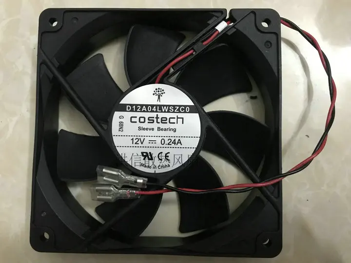 

COSTECH D12A04LWSZC0 DC 12V 0.24A 120x120x25mm 2-Wire Server Cooling Fan