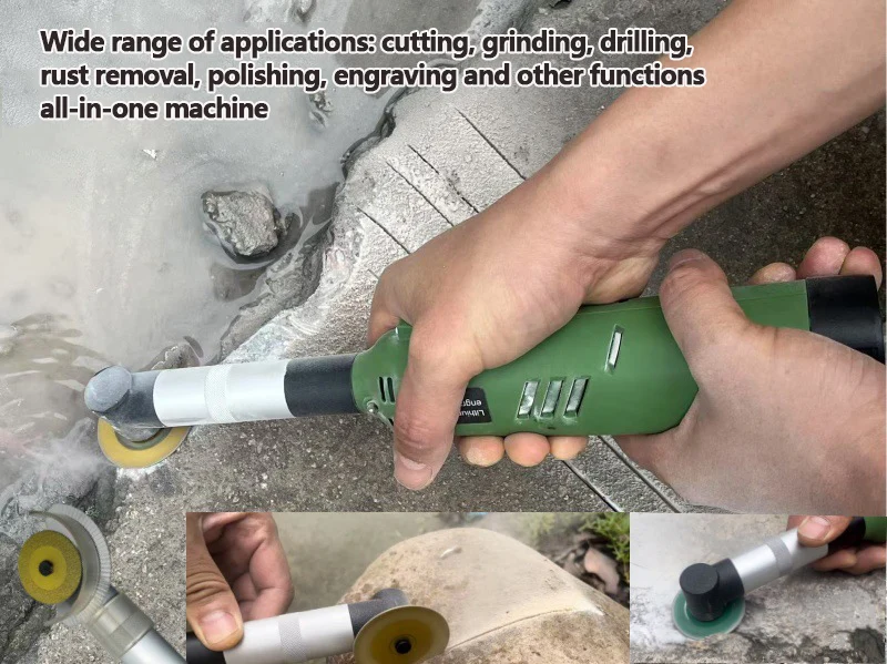 Ângulo direito moedor de cotovelo elétrico bateria de lítio pequena máquina de polimento moedor de ângulo multifuncional