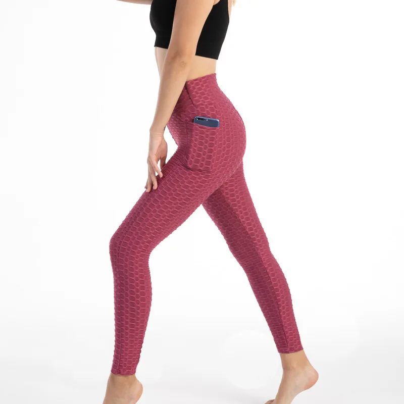 Women Pocket Bubble Fitness Leggings Image 37