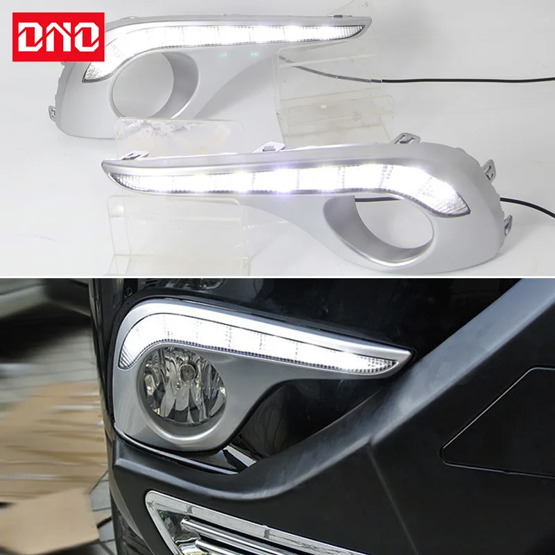 

Светодиодные ДХО (дневные ходовые огни) для Toyota Highlander 2012-2014 с функцией указателя поворота (желтый свет), дневные ходовые фары, лампы для вождения, противотуманные фары